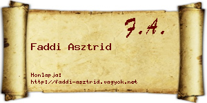Faddi Asztrid névjegykártya