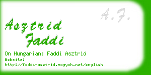 asztrid faddi business card